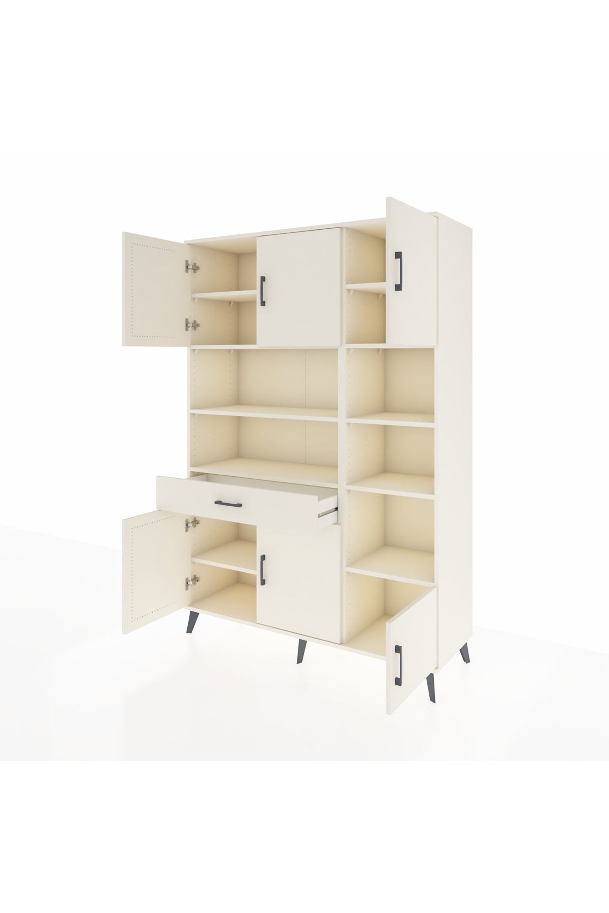 Hyperion Dolap 10 Raflı Tek Çekmeceli 6 Kapaklı 132x44x195 Aytaşı-Aytaşı/Aytaşı