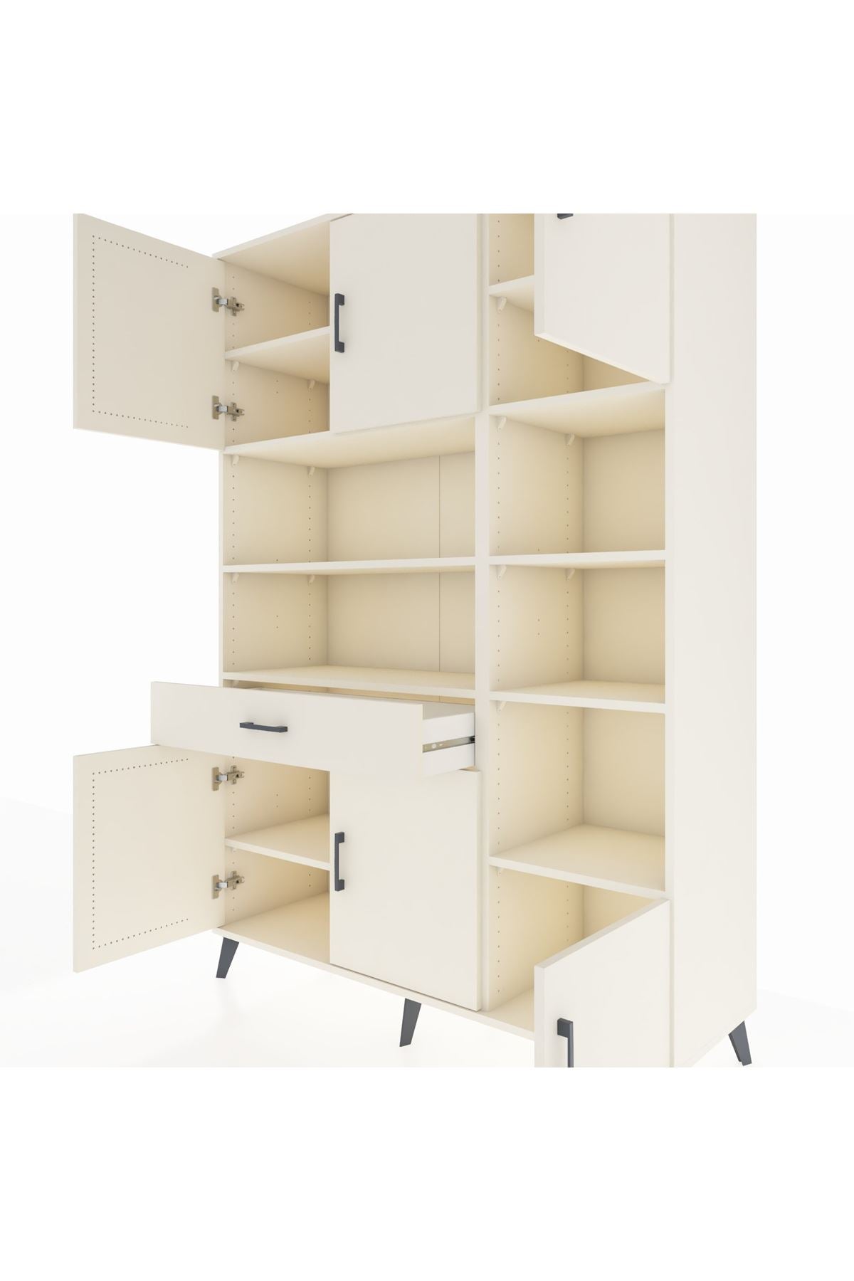 Hyperion Dolap 10 Raflı Tek Çekmeceli 6 Kapaklı 132x44x195 Aytaşı-Aytaşı/Aytaşı