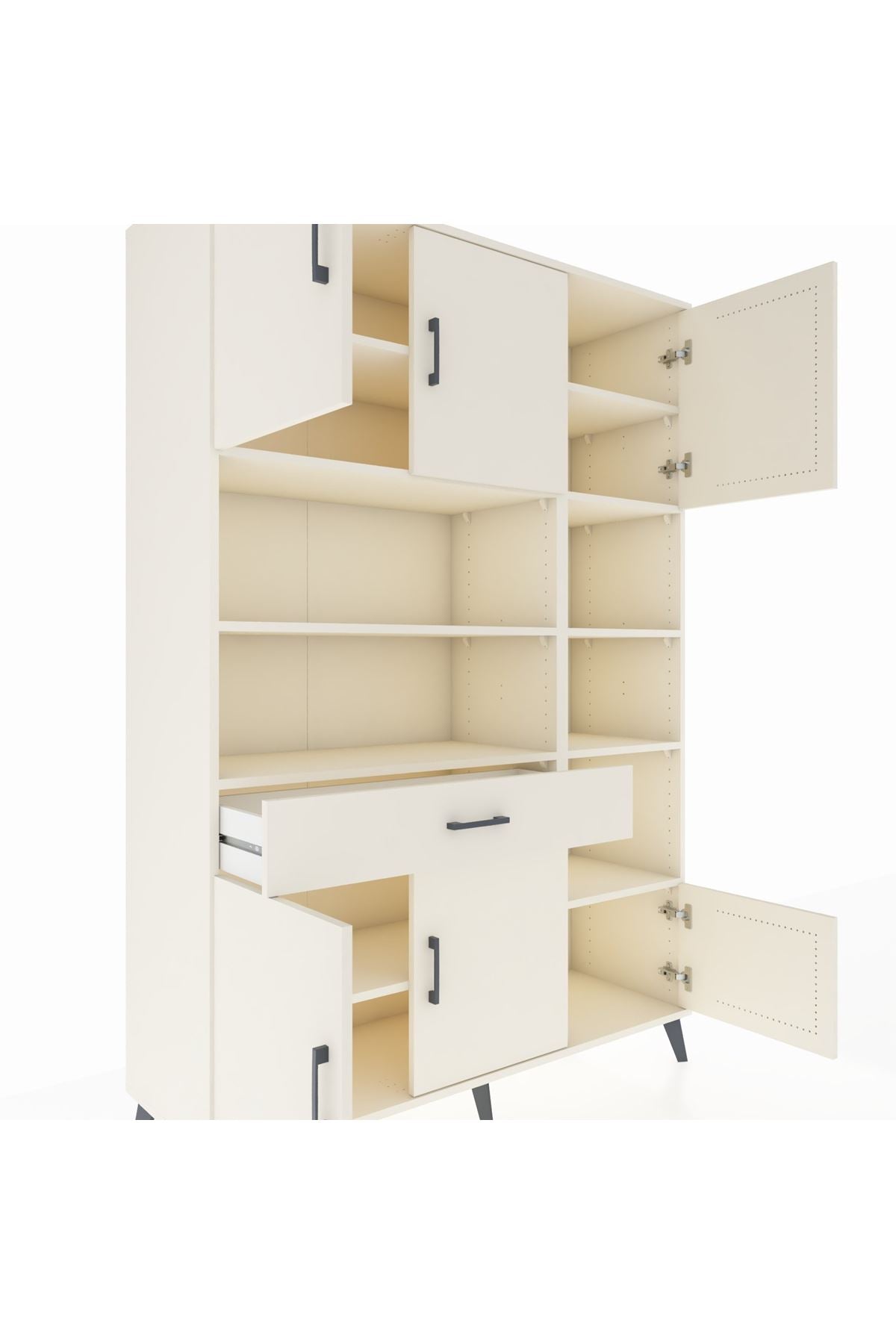 Hyperion Dolap 10 Raflı Tek Çekmeceli 6 Kapaklı 132x44x195 Aytaşı-Aytaşı/Aytaşı