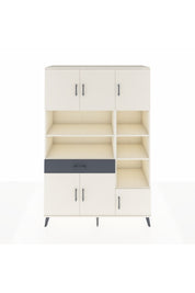 Hyperion Dolap 10 Raflı Tek Çekmeceli 6 Kapaklı 132x44x195 Aytaşı-Aytaşı/Antrasit