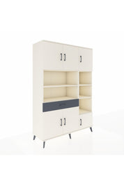 Hyperion Dolap 10 Raflı Tek Çekmeceli 6 Kapaklı 132x44x195 Aytaşı-Aytaşı/Antrasit