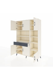 Hyperion Dolap 10 Raflı Tek Çekmeceli 6 Kapaklı 132x44x195 Aytaşı-Aytaşı/Antrasit