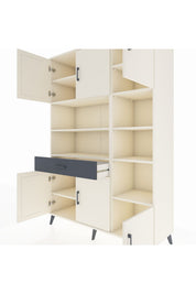 Hyperion Dolap 10 Raflı Tek Çekmeceli 6 Kapaklı 132x44x195 Aytaşı-Aytaşı/Antrasit