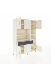 Hyperion Dolap 10 Raflı Tek Çekmeceli 6 Kapaklı 132x44x195 Aytaşı-Aytaşı/Antrasit