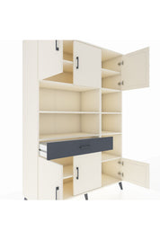 Hyperion Dolap 10 Raflı Tek Çekmeceli 6 Kapaklı 132x44x195 Aytaşı-Aytaşı/Antrasit