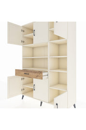 Hyperion Dolap 10 Raflı Tek Çekmeceli 6 Kapaklı 132x44x195 Aytaşı-Aytaşı/Çam