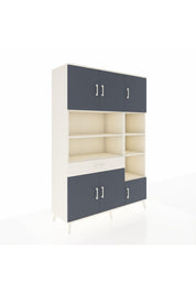 Hyperion Dolap 10 Raflı Tek Çekmeceli 6 Kapaklı 132x44x195 Aytaşı-Antrasit/Aytaşı