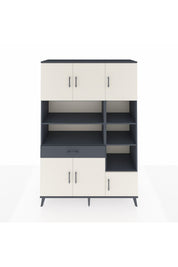 Hyperion Dolap 10 Raflı Tek Çekmeceli 6 Kapaklı 132x44x195 Antrasit-Aytaşı/Antrasit