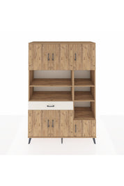 Hyperion Dolap 10 Raflı Tek Çekmeceli 6 Kapaklı 132x44x195 Çam-Çam/Aytaşı