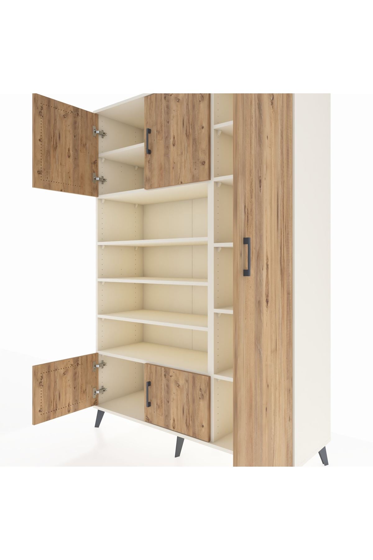 Hyperion Dolap 11 Raflı 5 Kapaklı 132x44x195 Aytaşı-Çam/Aytaşı