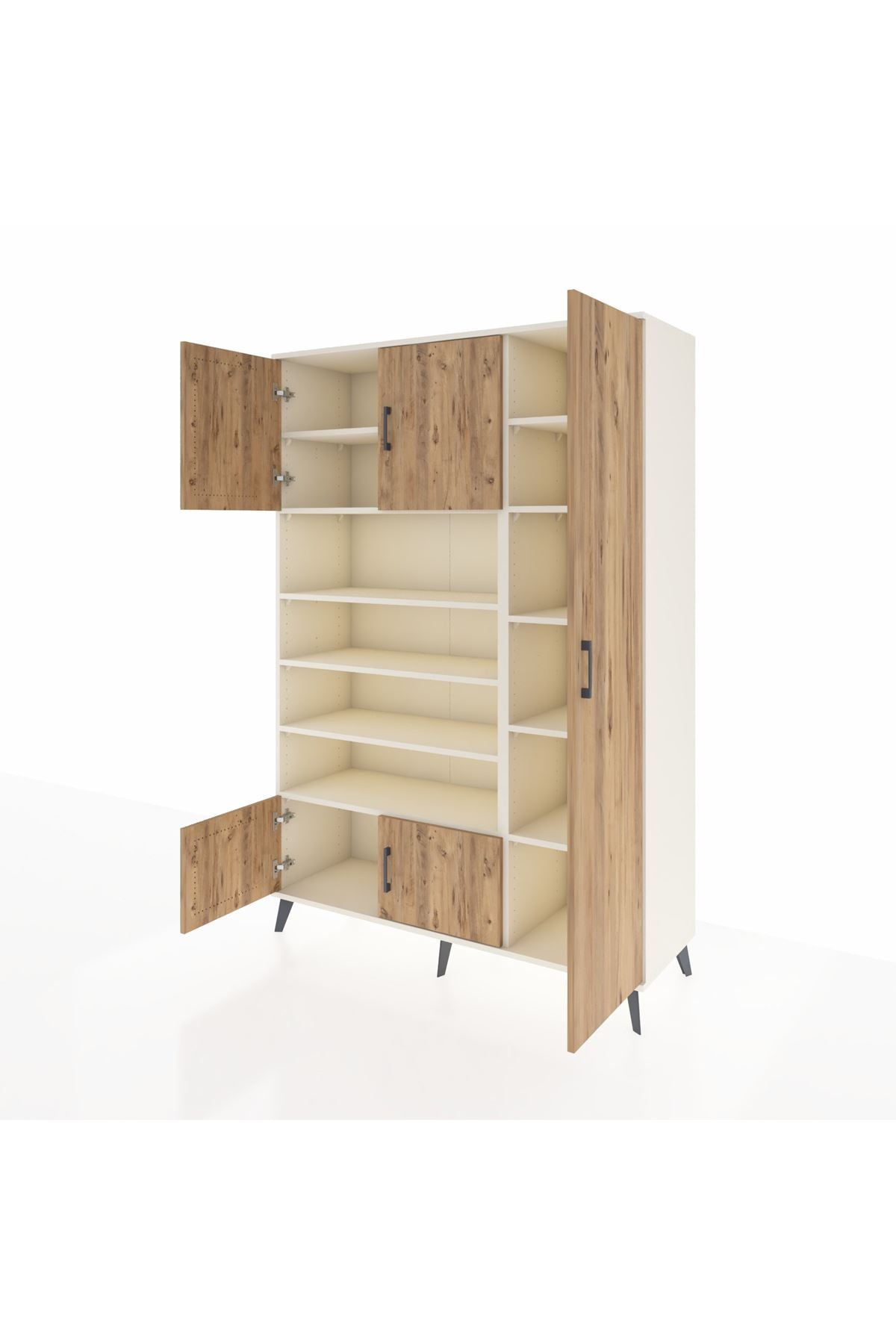 Hyperion Dolap 11 Raflı 5 Kapaklı 132x44x195 Aytaşı-Çam/Aytaşı