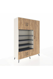 Hyperion Dolap 11 Raflı 5 Kapaklı 132x44x195 Aytaşı-Çam/Antrasit