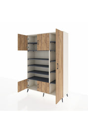 Hyperion Dolap 11 Raflı 5 Kapaklı 132x44x195 Aytaşı-Çam/Antrasit