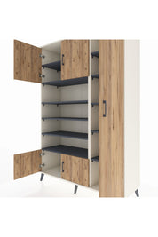 Hyperion Dolap 11 Raflı 5 Kapaklı 132x44x195 Aytaşı-Çam/Antrasit