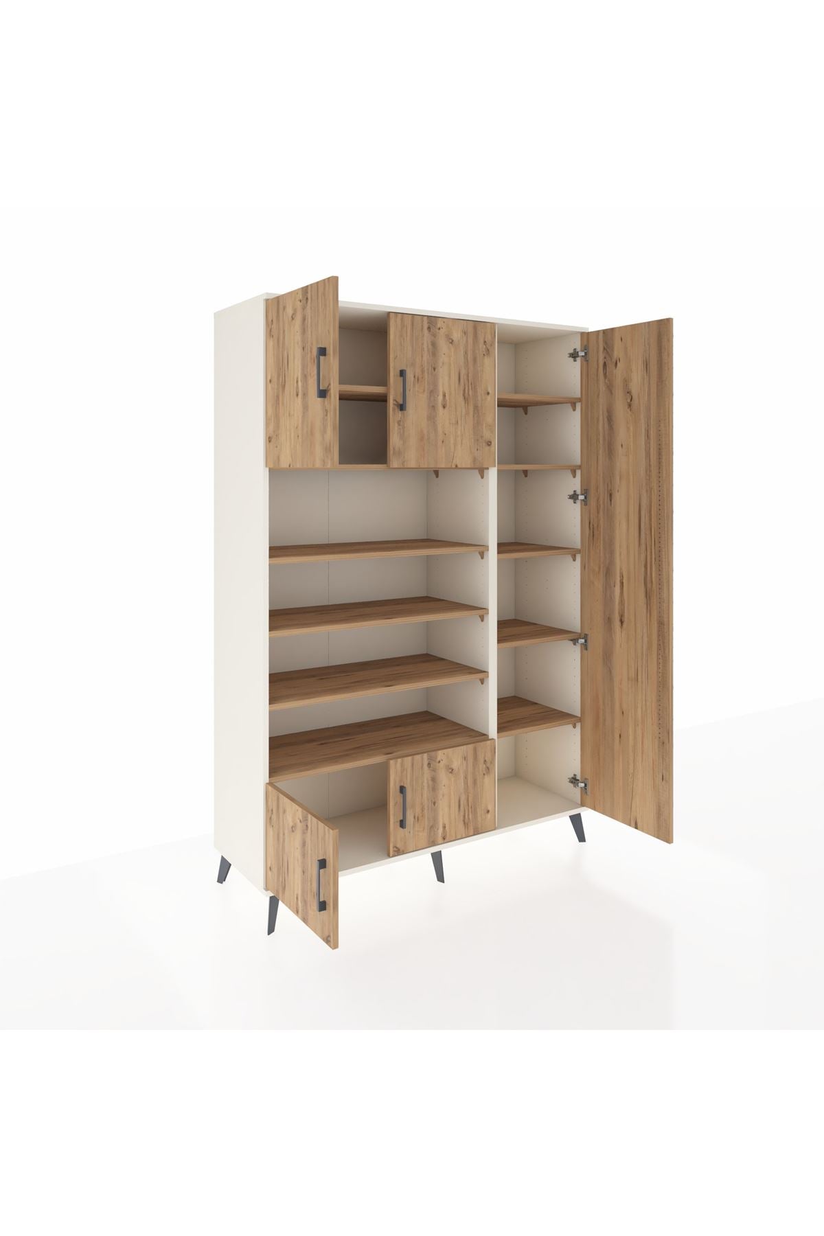 Hyperion Dolap 11 Raflı 5 Kapaklı 132x44x195 Aytaşı-Çam/Çam