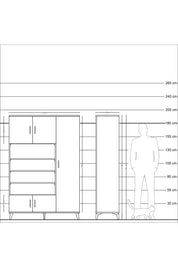 Hyperion Dolap 11 Raflı 5 Kapaklı 132x44x195 Aytaşı-Aytaşı/Aytaşı