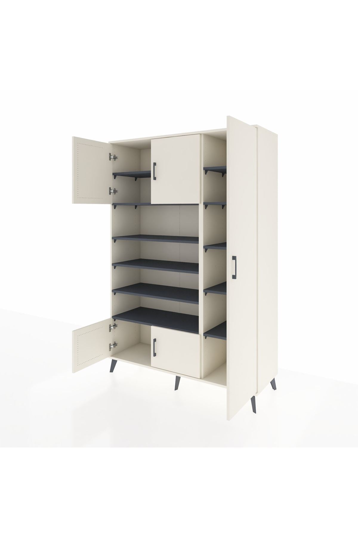 Hyperion Dolap 11 Raflı 5 Kapaklı 132x44x195 Aytaşı-Aytaşı/Antrasit