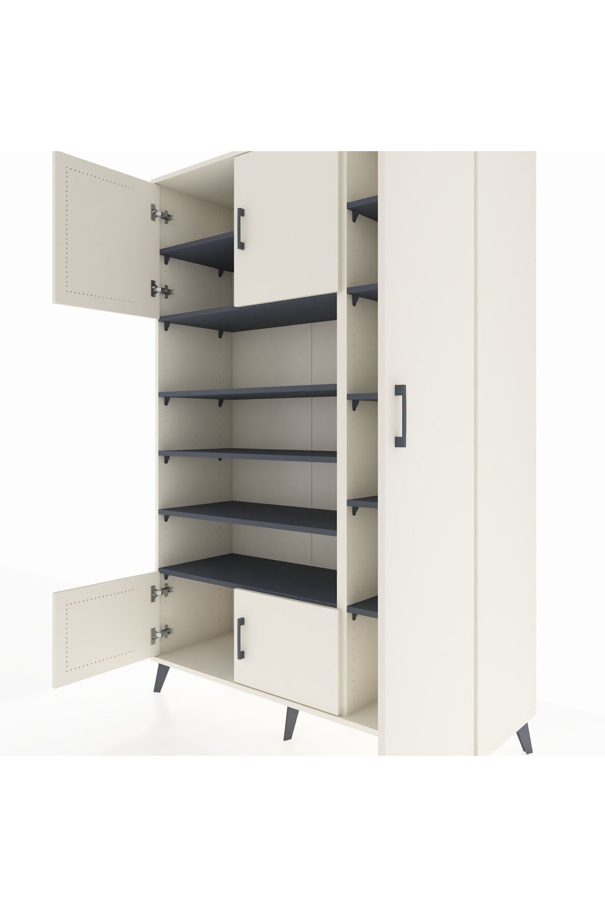 Hyperion Dolap 11 Raflı 5 Kapaklı 132x44x195 Aytaşı-Aytaşı/Antrasit