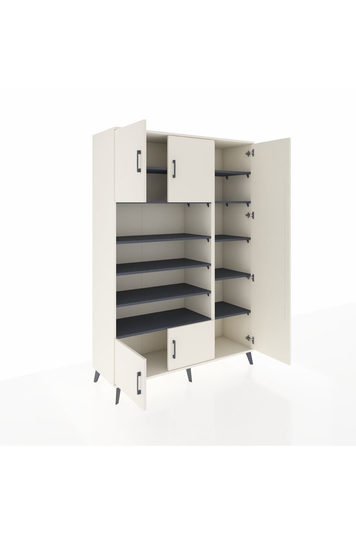 Hyperion Dolap 11 Raflı 5 Kapaklı 132x44x195 Aytaşı-Aytaşı/Antrasit