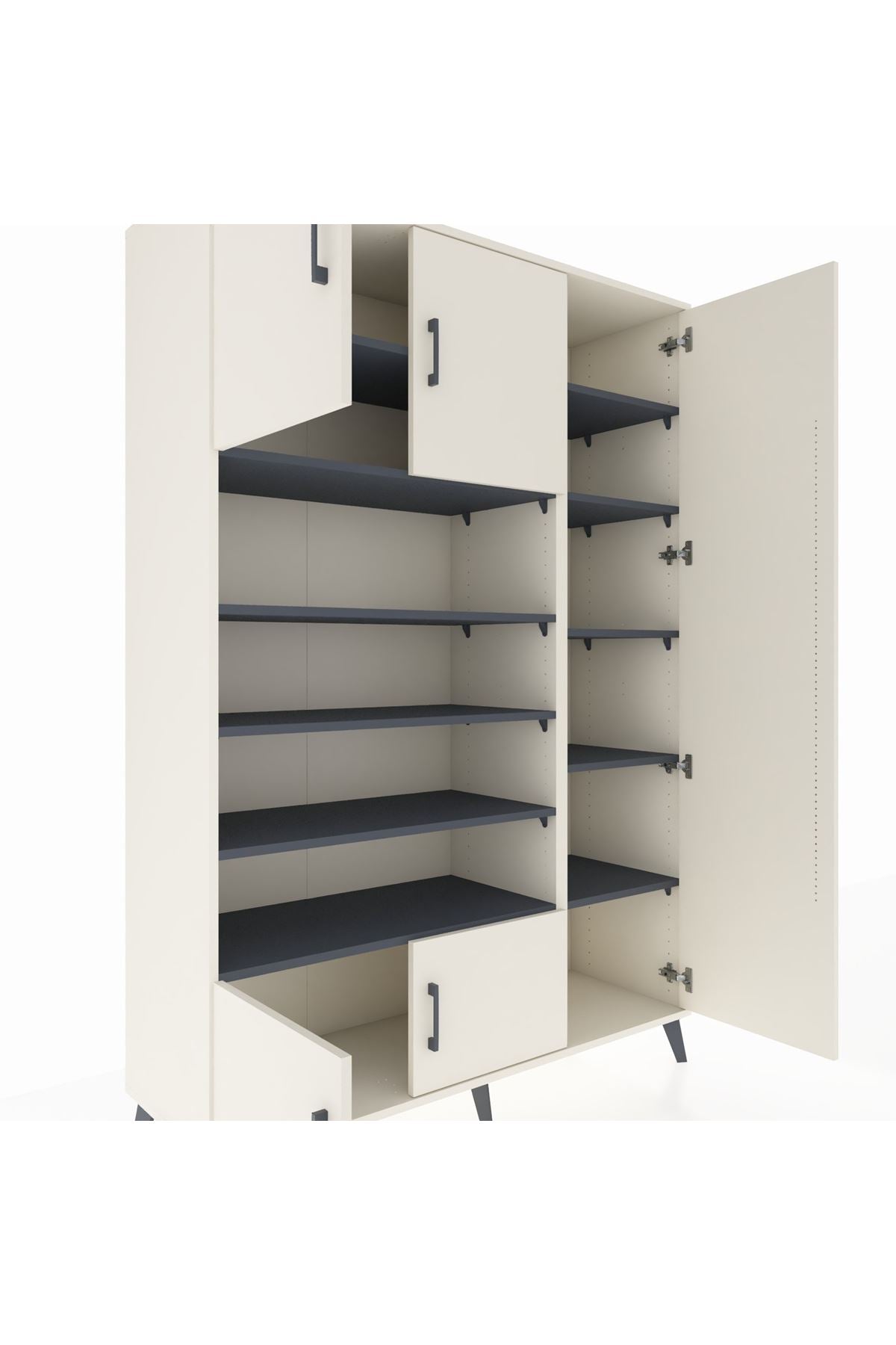 Hyperion Dolap 11 Raflı 5 Kapaklı 132x44x195 Aytaşı-Aytaşı/Antrasit