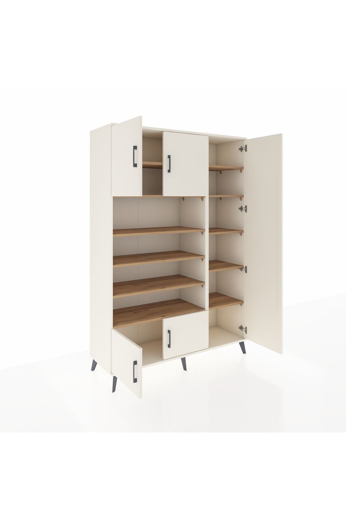 Hyperion Dolap 11 Raflı 5 Kapaklı 132x44x195 Aytaşı-Aytaşı/Çam