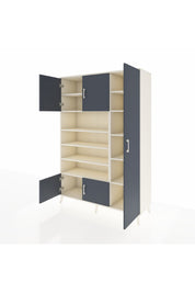 Hyperion Dolap 11 Raflı 5 Kapaklı 132x44x195 Aytaşı-Antrasit/Aytaşı