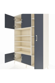 Hyperion Dolap 11 Raflı 5 Kapaklı 132x44x195 Aytaşı-Antrasit/Aytaşı