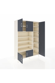 Hyperion Dolap 11 Raflı 5 Kapaklı 132x44x195 Aytaşı-Antrasit/Aytaşı