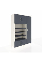 Hyperion Dolap 11 Raflı 5 Kapaklı 132x44x195 Aytaşı-Antrasit/Antrasit