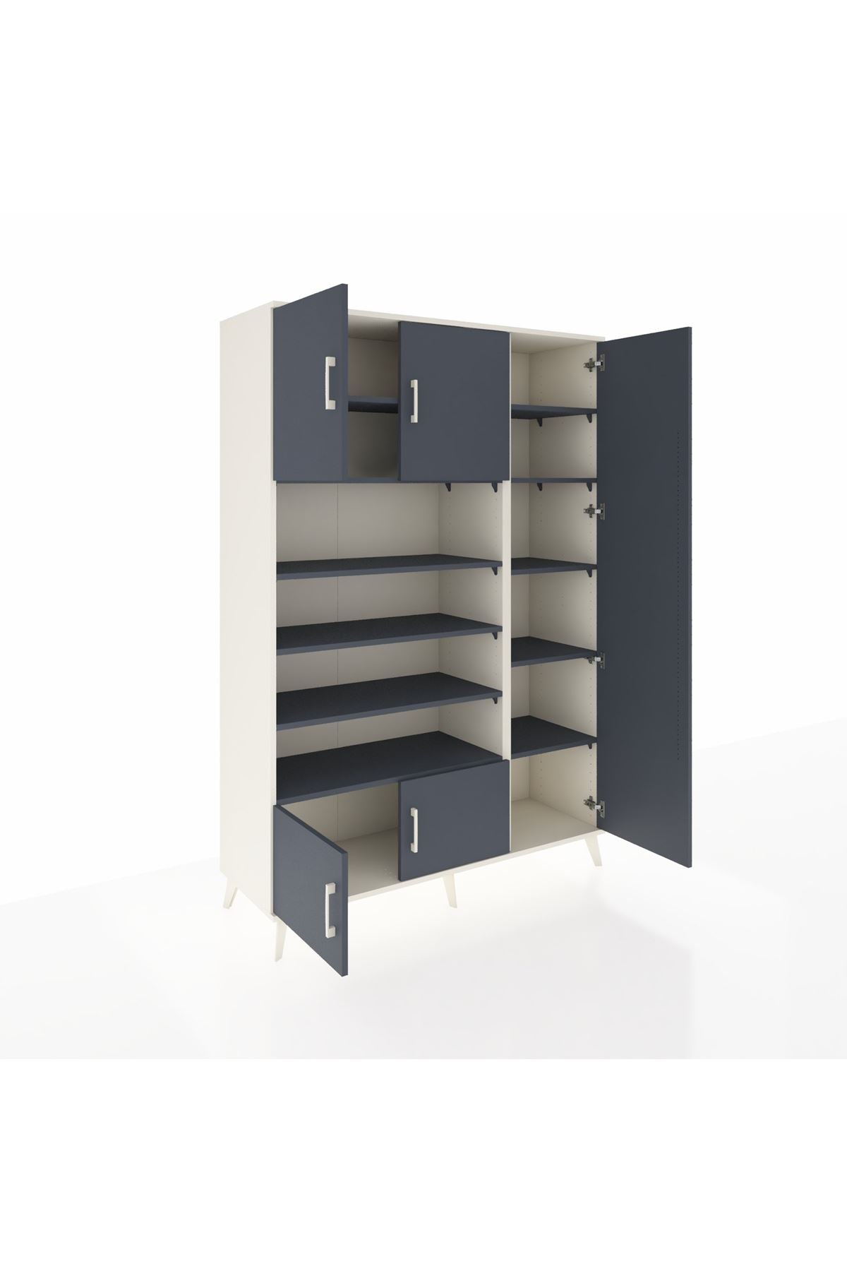 Hyperion Dolap 11 Raflı 5 Kapaklı 132x44x195 Aytaşı-Antrasit/Antrasit