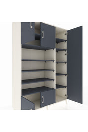 Hyperion Dolap 11 Raflı 5 Kapaklı 132x44x195 Aytaşı-Antrasit/Antrasit