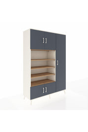 Hyperion Dolap 11 Raflı 5 Kapaklı 132x44x195 Aytaşı-Antrasit/Çam