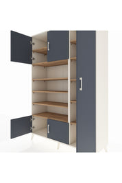 Hyperion Dolap 11 Raflı 5 Kapaklı 132x44x195 Aytaşı-Antrasit/Çam