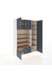 Hyperion Dolap 11 Raflı 5 Kapaklı 132x44x195 Aytaşı-Antrasit/Çam