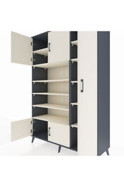 Hyperion Dolap 11 Raflı 5 Kapaklı 132x44x195 Antrasit-Aytaşı/Aytaşı