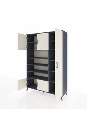 Hyperion Dolap 11 Raflı 5 Kapaklı 132x44x195 Antrasit-Aytaşı/Antrasit