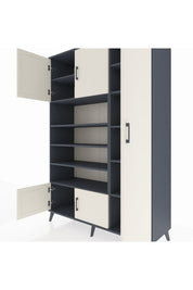 Hyperion Dolap 11 Raflı 5 Kapaklı 132x44x195 Antrasit-Aytaşı/Antrasit