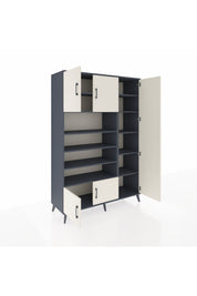 Hyperion Dolap 11 Raflı 5 Kapaklı 132x44x195 Antrasit-Aytaşı/Antrasit