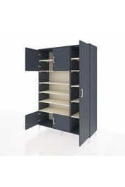 Hyperion Dolap 11 Raflı 5 Kapaklı 132x44x195 Antrasit-Antrasit/Aytaşı