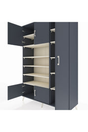 Hyperion Dolap 11 Raflı 5 Kapaklı 132x44x195 Antrasit-Antrasit/Aytaşı