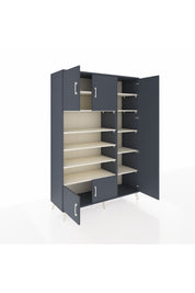 Hyperion Dolap 11 Raflı 5 Kapaklı 132x44x195 Antrasit-Antrasit/Aytaşı