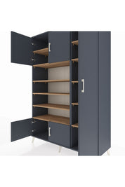 Hyperion Dolap 11 Raflı 5 Kapaklı 132x44x195 Antrasit-Antrasit/Çam