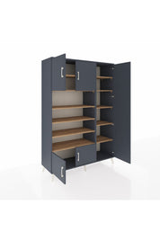 Hyperion Dolap 11 Raflı 5 Kapaklı 132x44x195 Antrasit-Antrasit/Çam