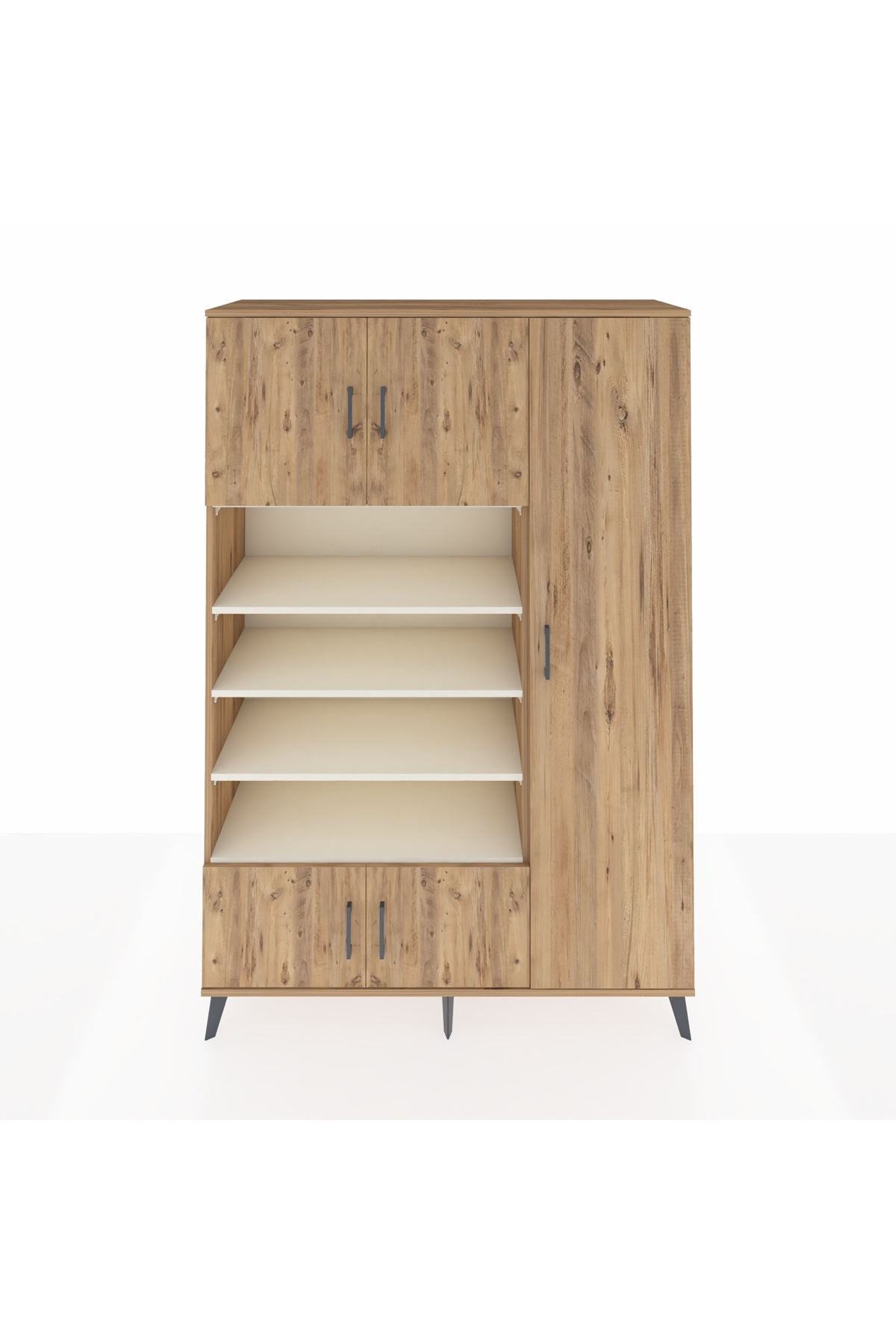 Hyperion Dolap 11 Raflı 5 Kapaklı 132x44x195 Çam-Çam/Aytaşı