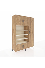 Hyperion Dolap 11 Raflı 5 Kapaklı 132x44x195 Çam-Çam/Aytaşı