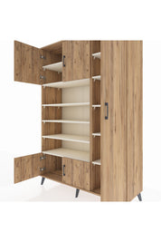 Hyperion Dolap 11 Raflı 5 Kapaklı 132x44x195 Çam-Çam/Aytaşı