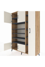 Hyperion Dolap 11 Raflı 5 Kapaklı 132x44x195 Çam-Aytaşı/Antrasit