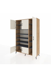 Hyperion Dolap 11 Raflı 5 Kapaklı 132x44x195 Çam-Aytaşı/Antrasit