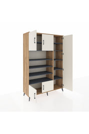 Hyperion Dolap 11 Raflı 5 Kapaklı 132x44x195 Çam-Aytaşı/Antrasit