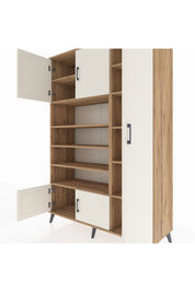 Hyperion Dolap 11 Raflı 5 Kapaklı 132x44x195 Çam-Aytaşı/Çam